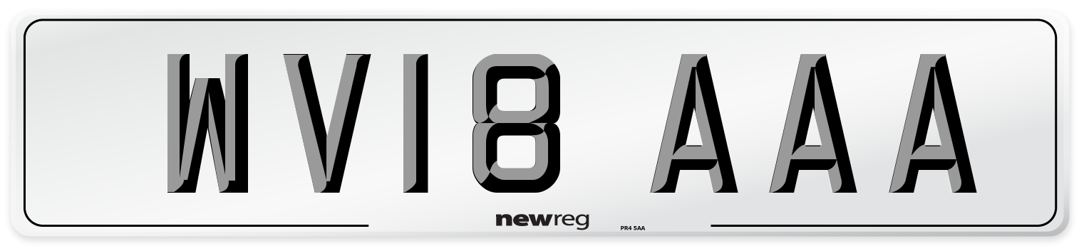 WV18 AAA Number Plate from New Reg